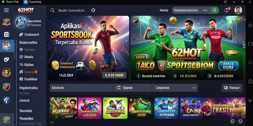 Screenshot gameplay 62HOT yang menampilkan taruhan olahraga.