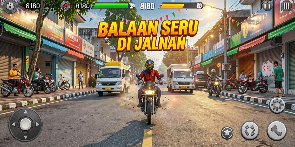 Tampilan menarik dari gameplay balapan di 8180.