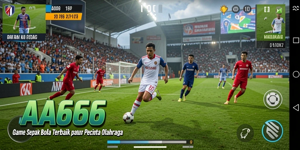 Tampilan gameplay seru dalam pertandingan sepak bola di AA666.