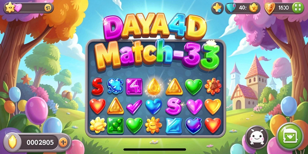 Tangkapan layar yang menunjukkan pertarungan seru dalam permainan Match-3.