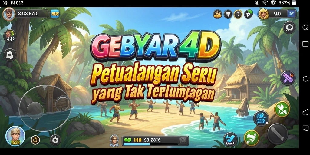Tampilan gameplay seru dari GEBYAR4D menunjukkan petualangan yang mendebarkan.