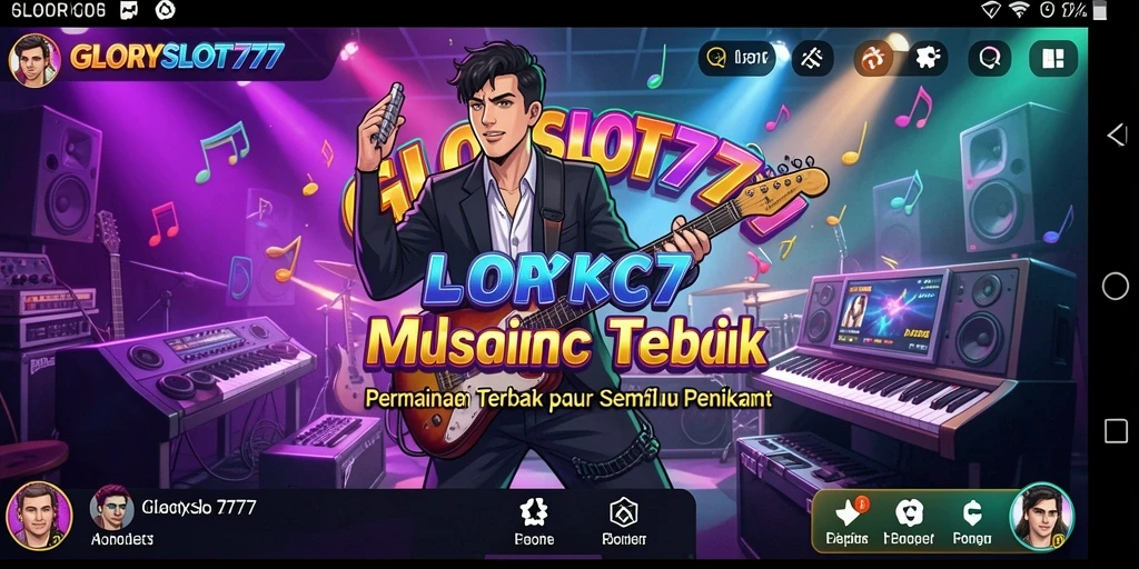 Tampilan gameplay <strong>GLORYSLOT777</strong> yang memikat dan interaktif saat bermain musik.