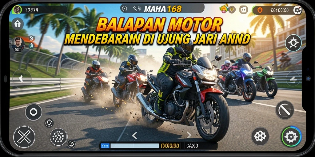 Tampilan aksi balapan seru di MAHA168.