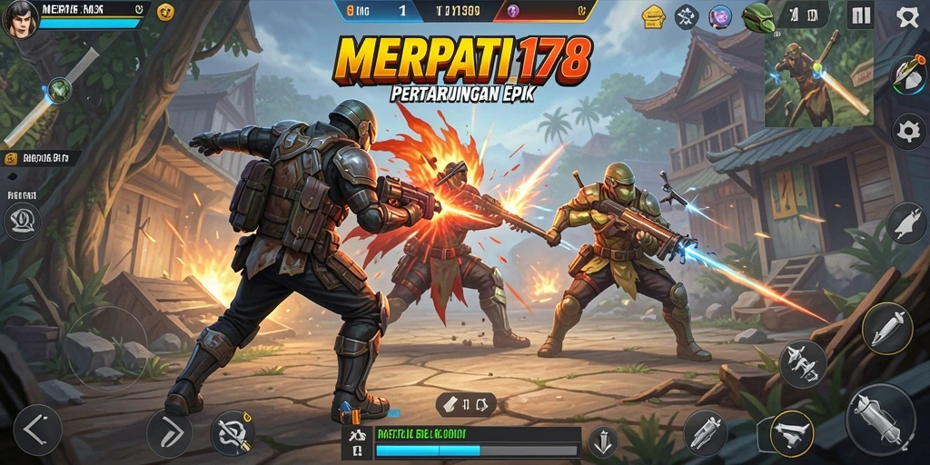 Tampilan gameplay mendebarkan dari MERPATI178 Battle Royale.