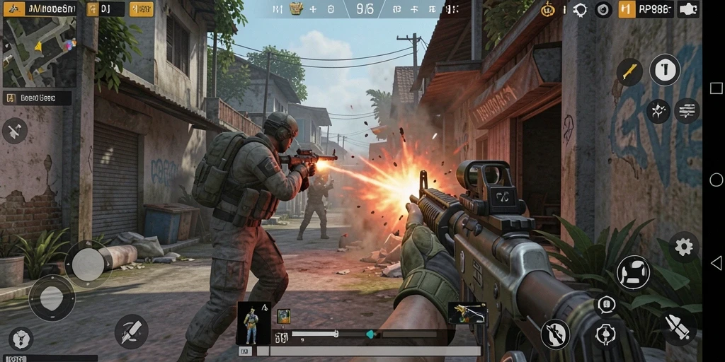 Gameplay intens dengan aksi tembak-menembak yang menegangkan di RP886.