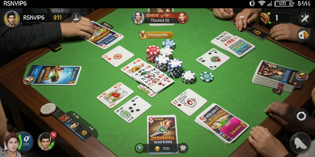Tampilan gameplay seru dalam RSNVIP6 saat bermain Gaple.