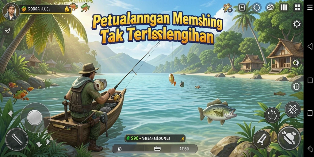 Tampilan gameplay mengasyikkan ketika menangkap ikan di S80.