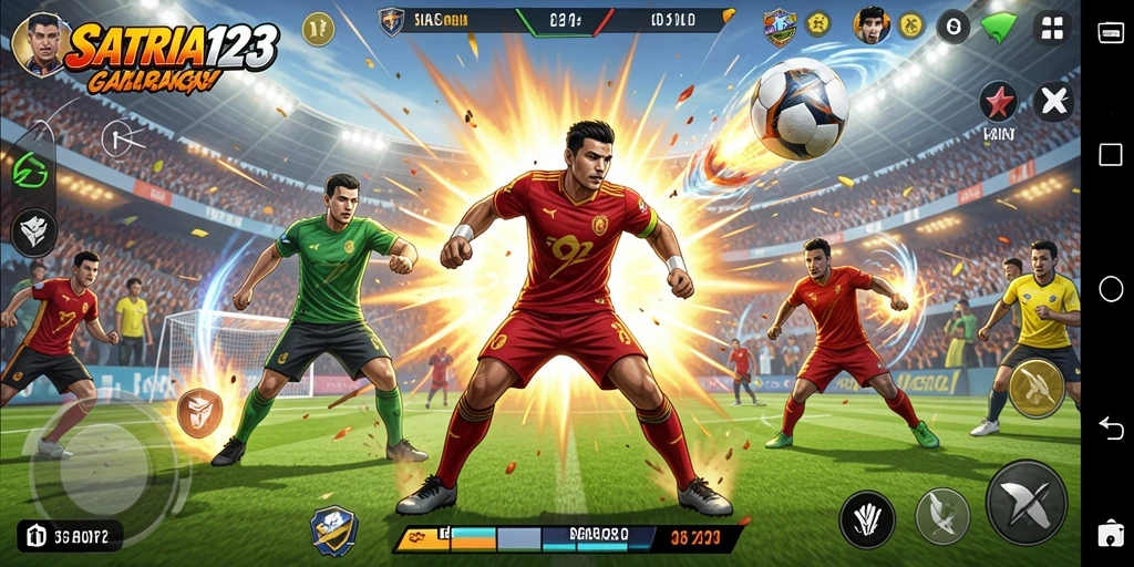 Tampilan gameplay SATRIA123 dengan aksi olahraga yang dinamis.