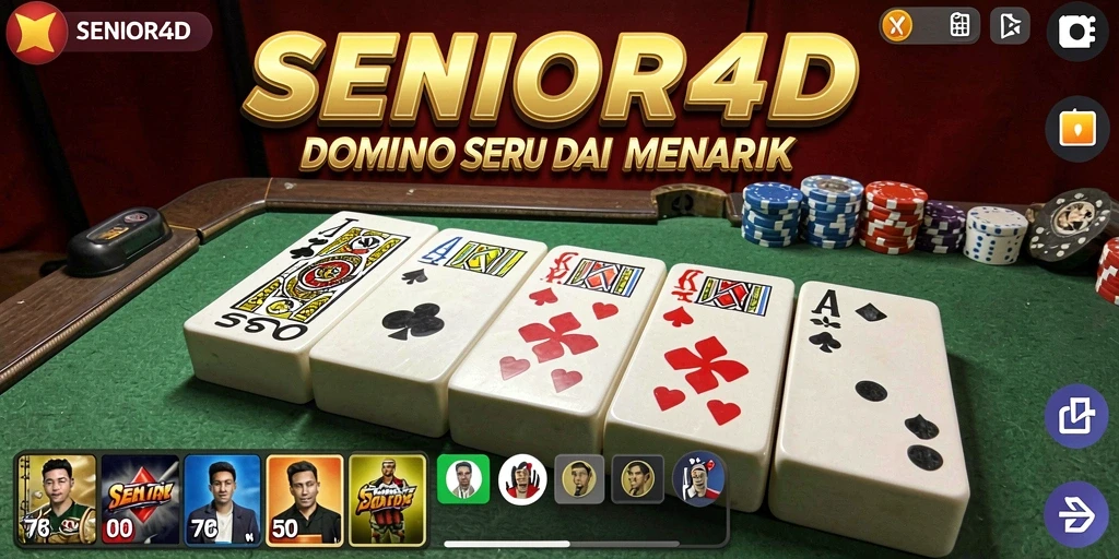 Tampilan gameplay menarik dari SENIOR4D yang menyajikan permainan Domino.