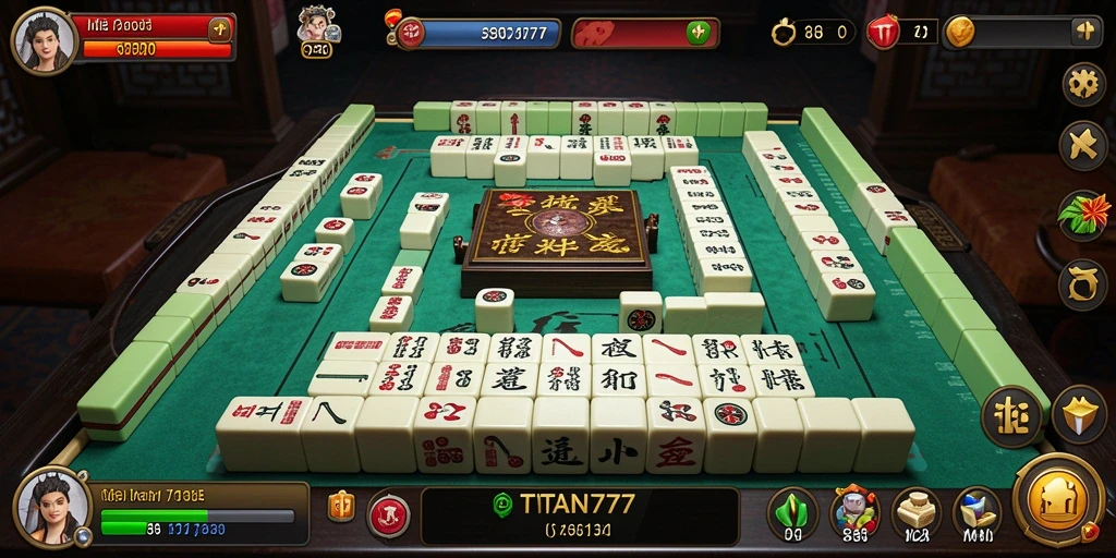 Tampilan gameplay seru di TITAN777 dengan Mahjong.