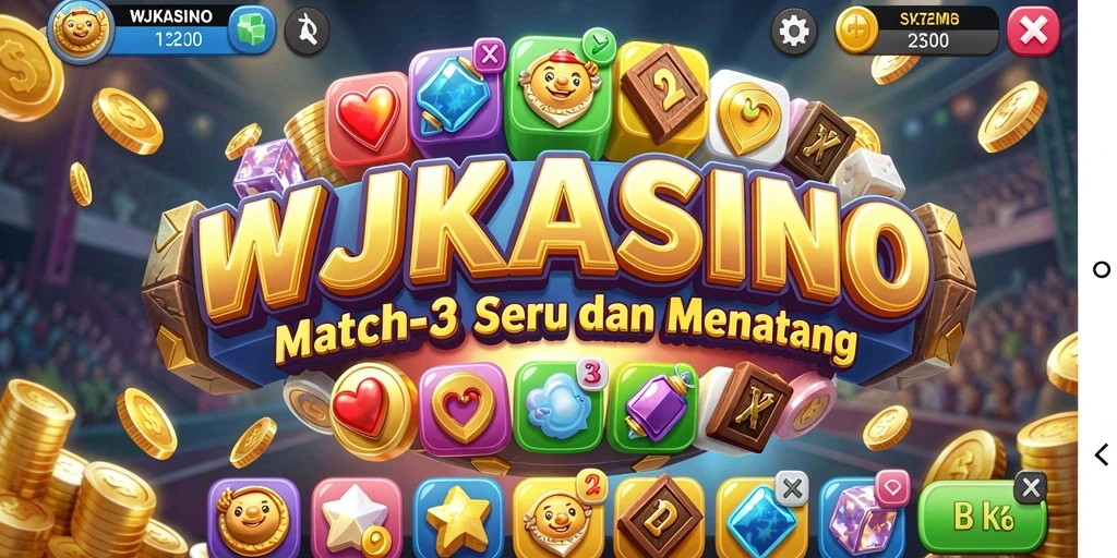 Tampilan gameplay WJKASINO dengan kombinasi Match-3 yang menarik.